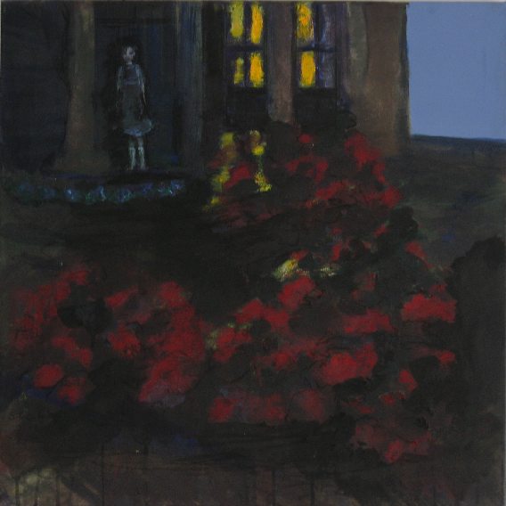 Blaue Stunde im Rosengarten mit dem Mädchen. 2008.