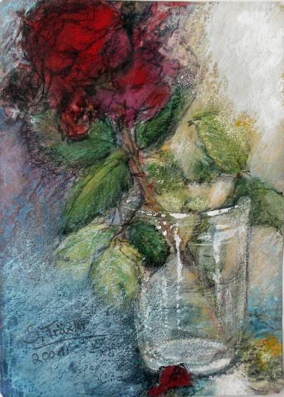 Letzte Ingrid-Bergmann-Blüte vor dem Winter. 2001.