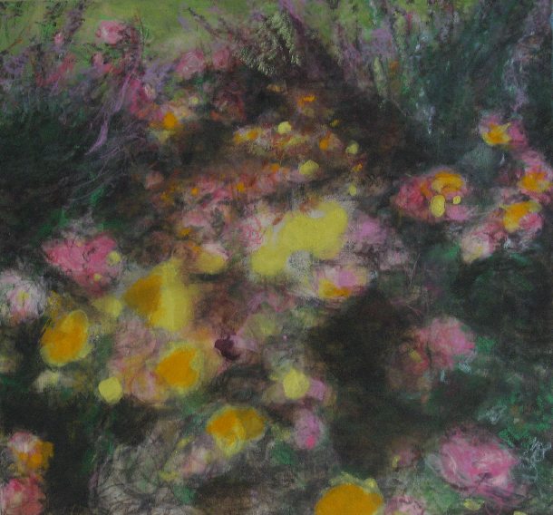 Rosenbeet im Herbststurm. 2008.